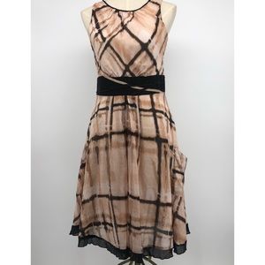 Harkham Cream Silk Blend Short Sleeve Midi Dress